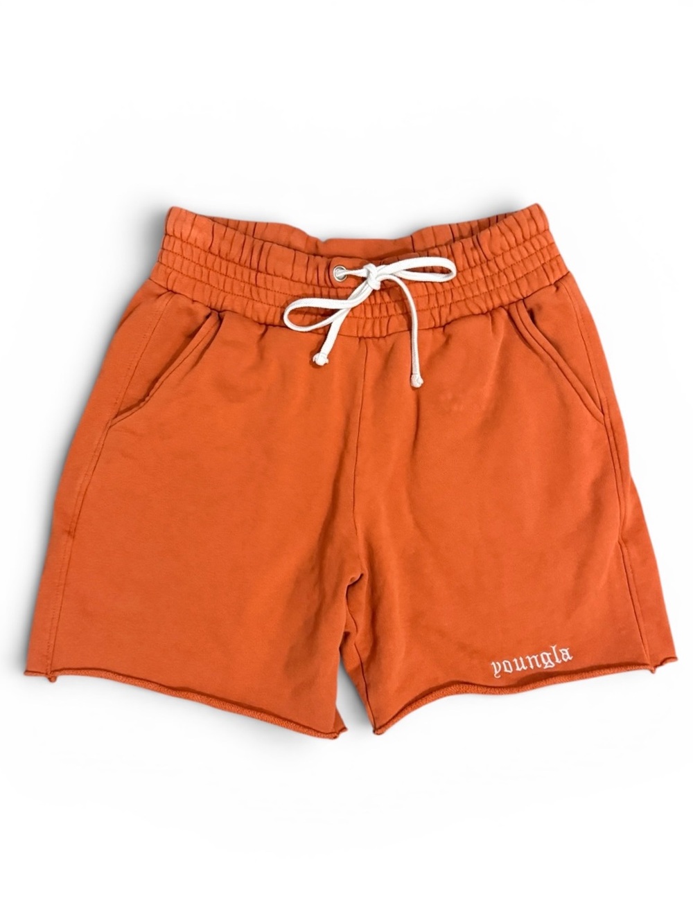 YoungLA Orange Raw Hem Sweat Shorts Medium Lounge Gym Streetwear